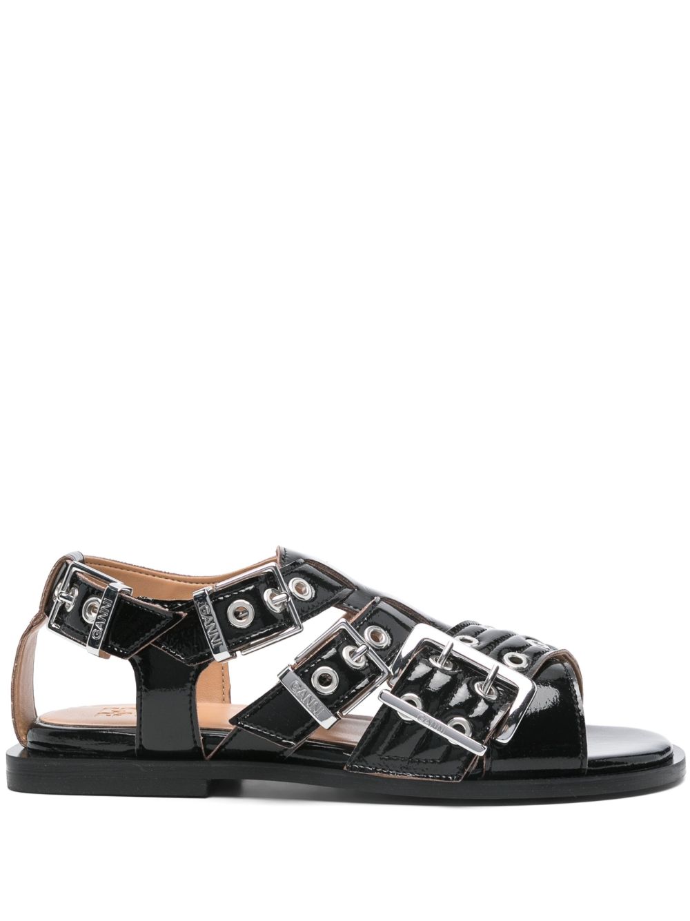 Ganni eyelet-detailing sandals Ganni