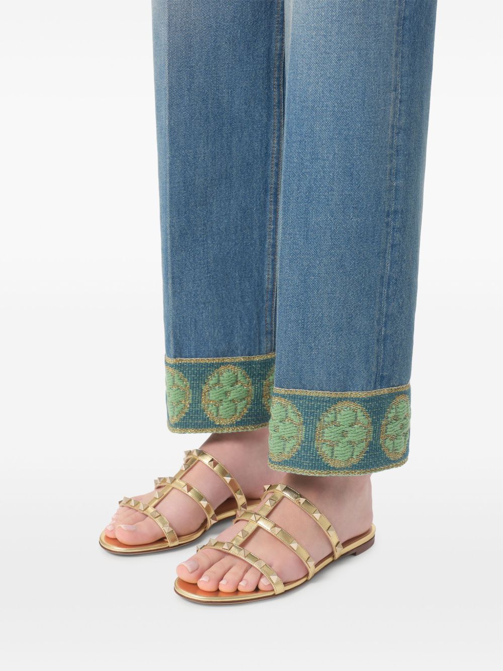 Valentino Garavani Slide Rockstud Sandal In Laminated Nappa Valentino Garavani
