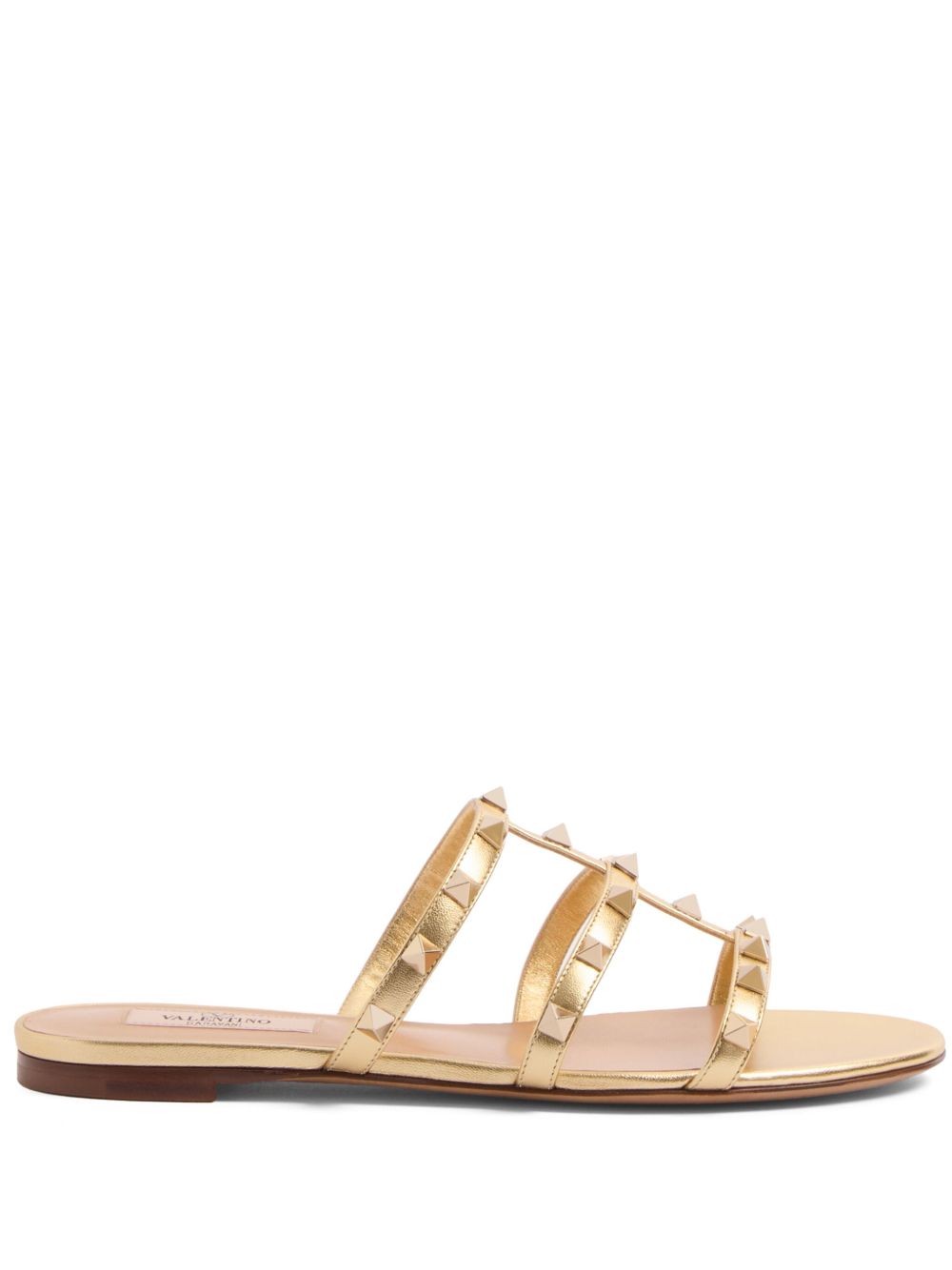 Valentino Garavani Slide Rockstud Sandal In Laminated Nappa Valentino Garavani
