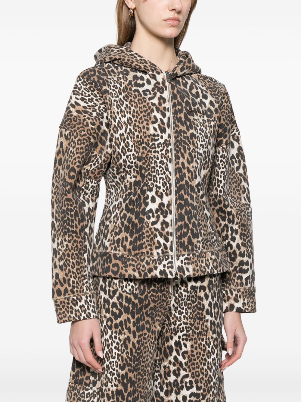 Ganni Leopard print hoodie Ganni