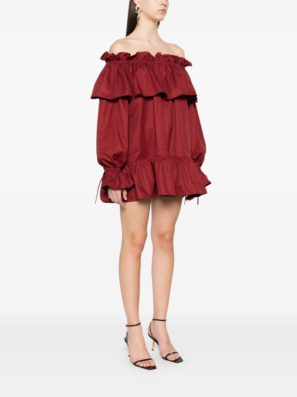 Saint Laurent ruffled cotton mini dress Saint Laurent 