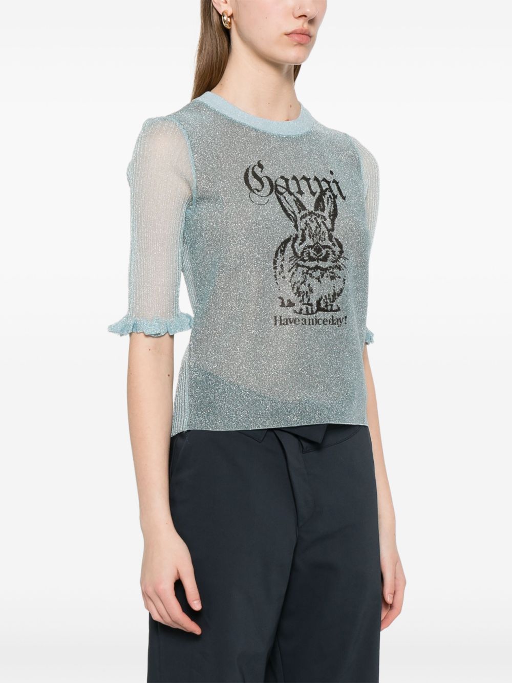 Ganni Bunny-detail top Ganni