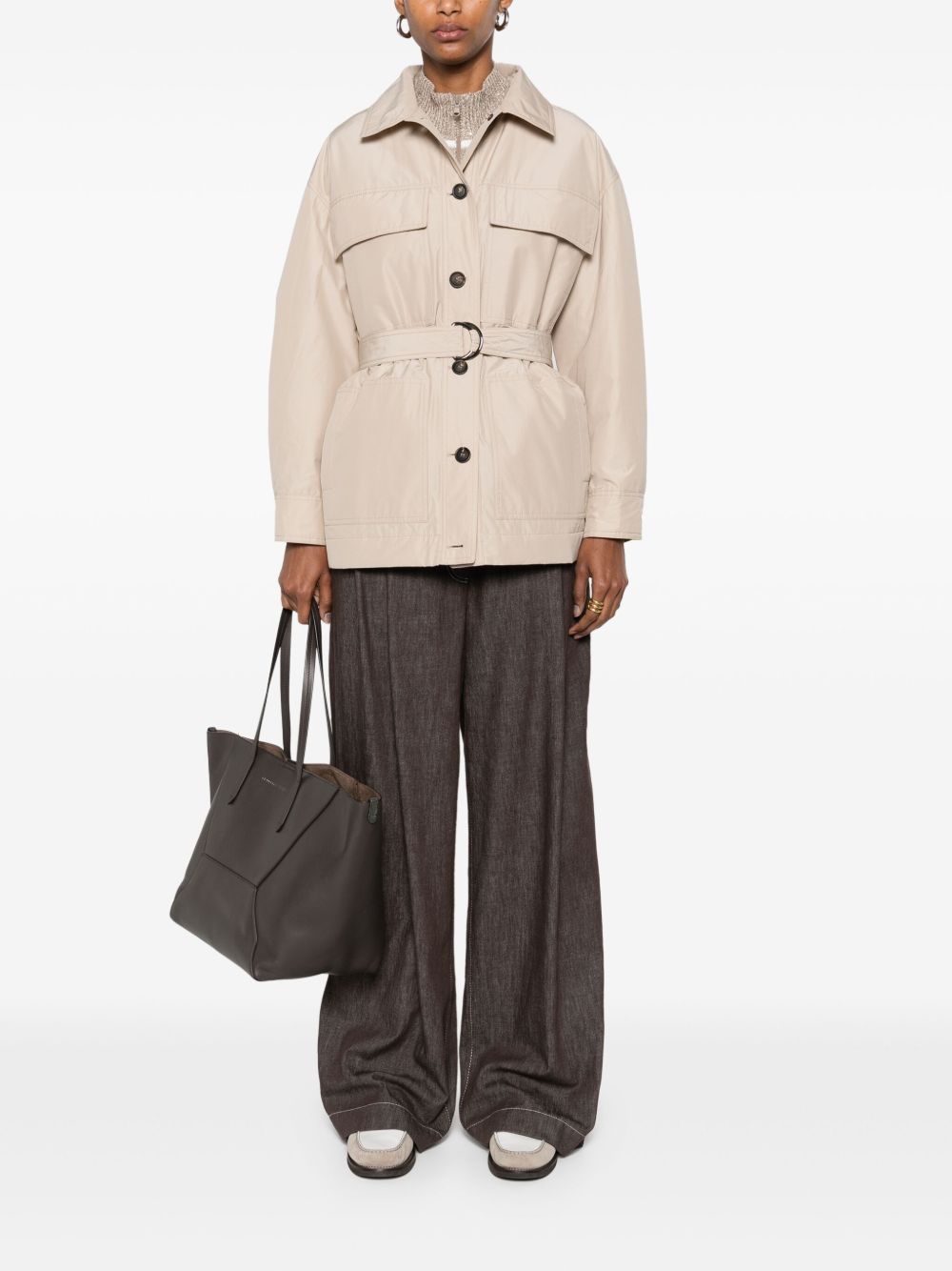 Brunello Cucinelli Coats Beige Brunello Cucinelli