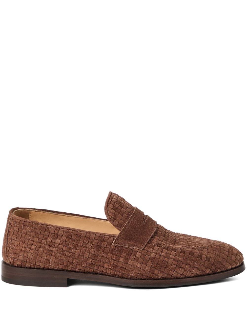 Brunello Cucinelli Penny Loafer in woven suede Brunello Cucinelli