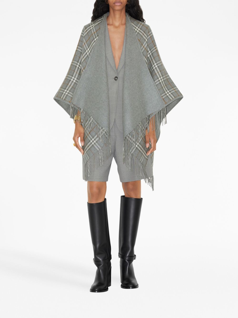 Burberry Vintage Check Reversible Wool Cape Burberry