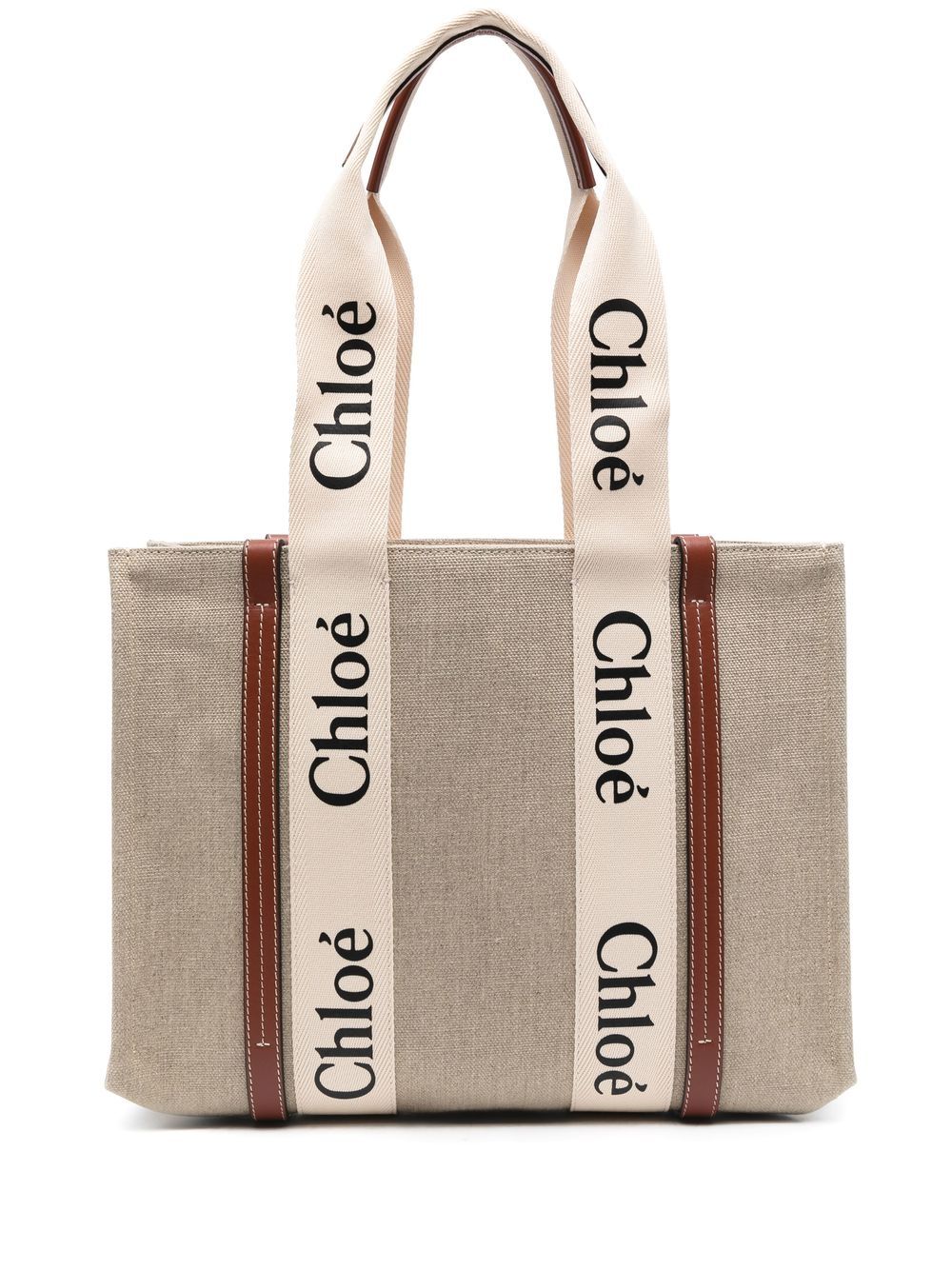 Chloé Woody canvas medium tote bag Chloé