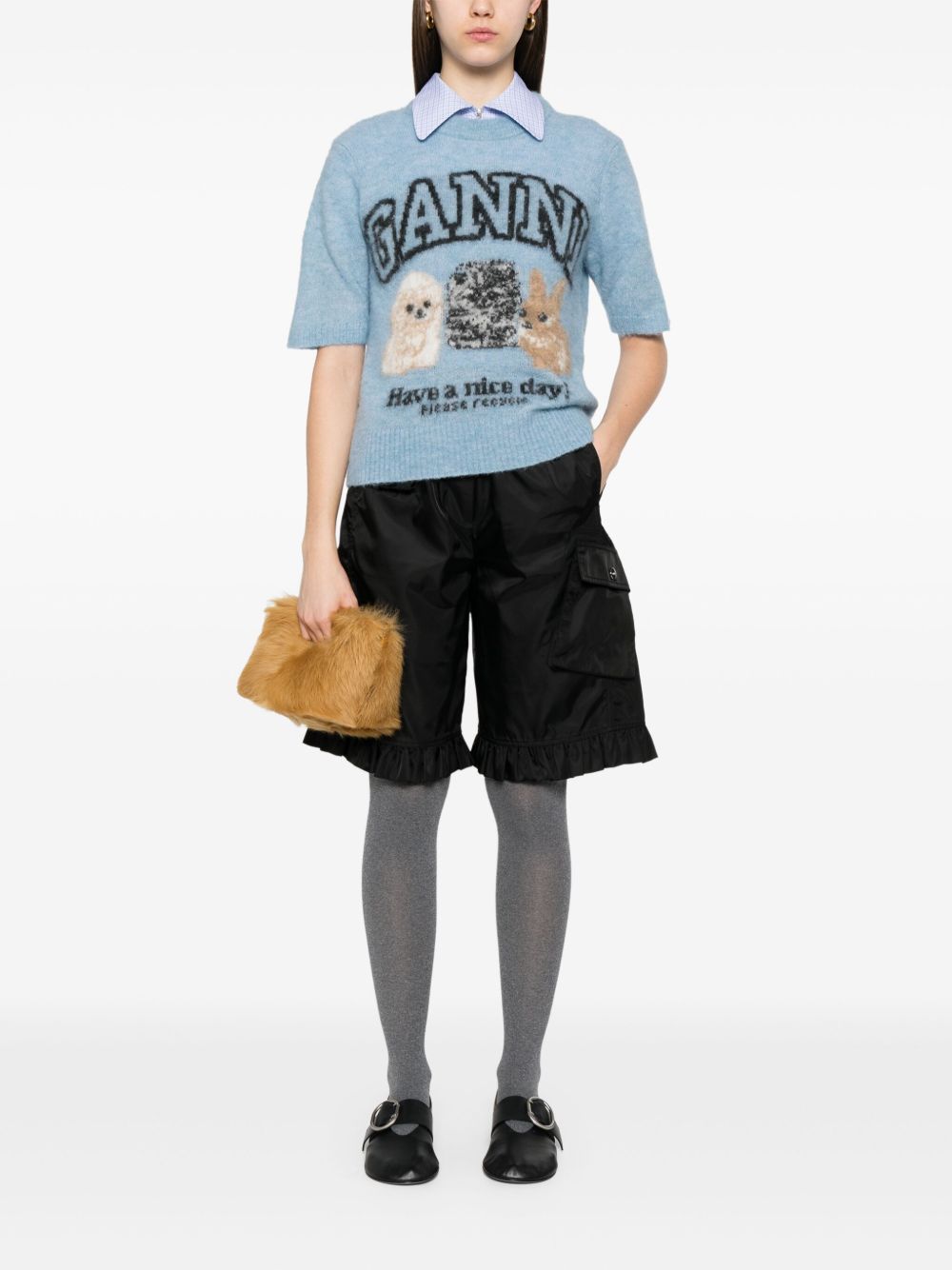 GANNI Shorts Black Ganni