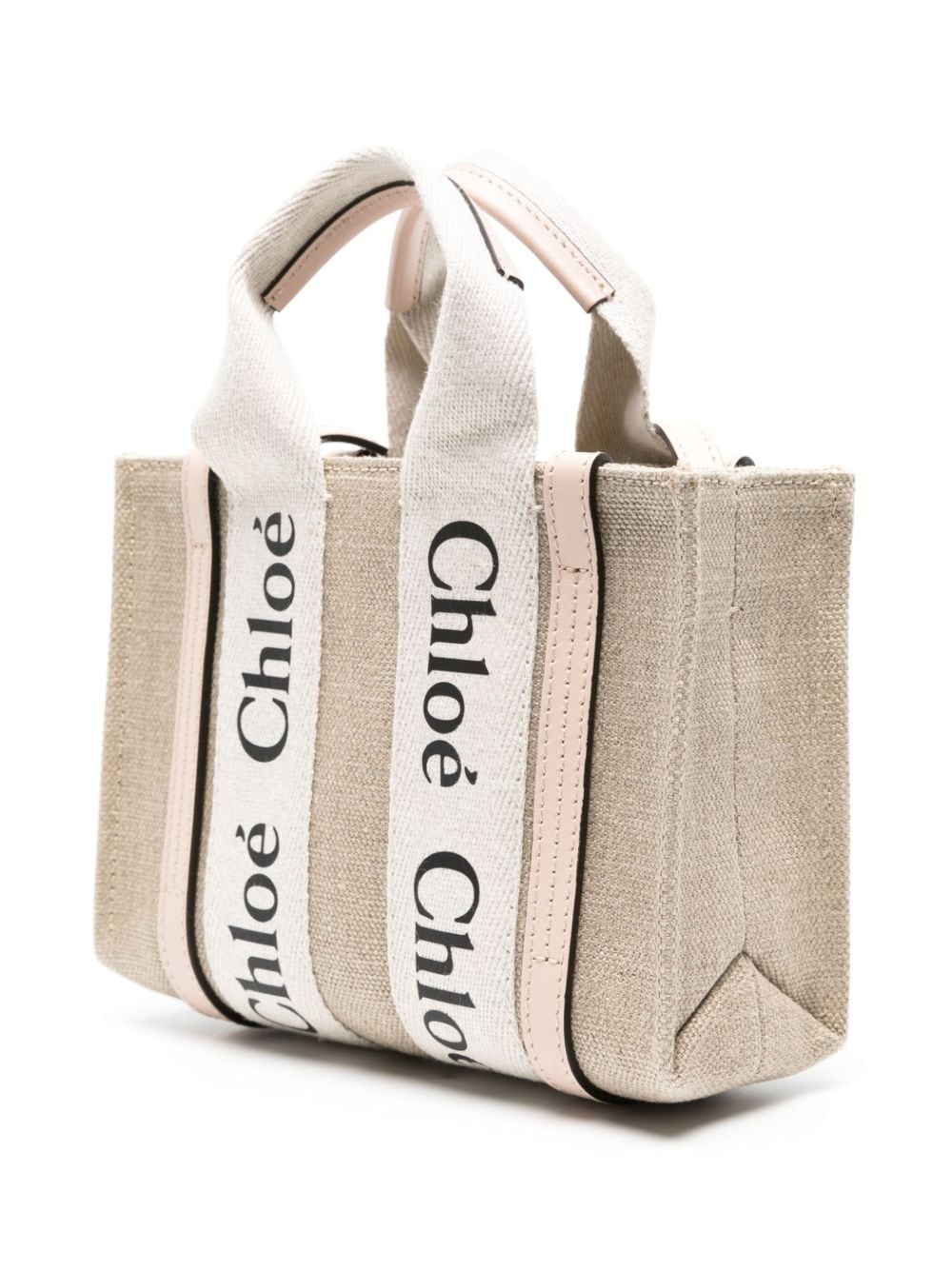 Chloé Woody mini linen tote bag Chloé