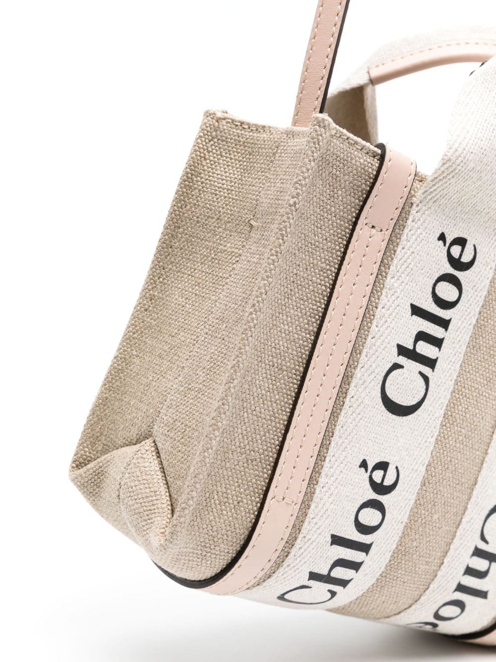 Chloé Woody mini linen tote bag Chloé