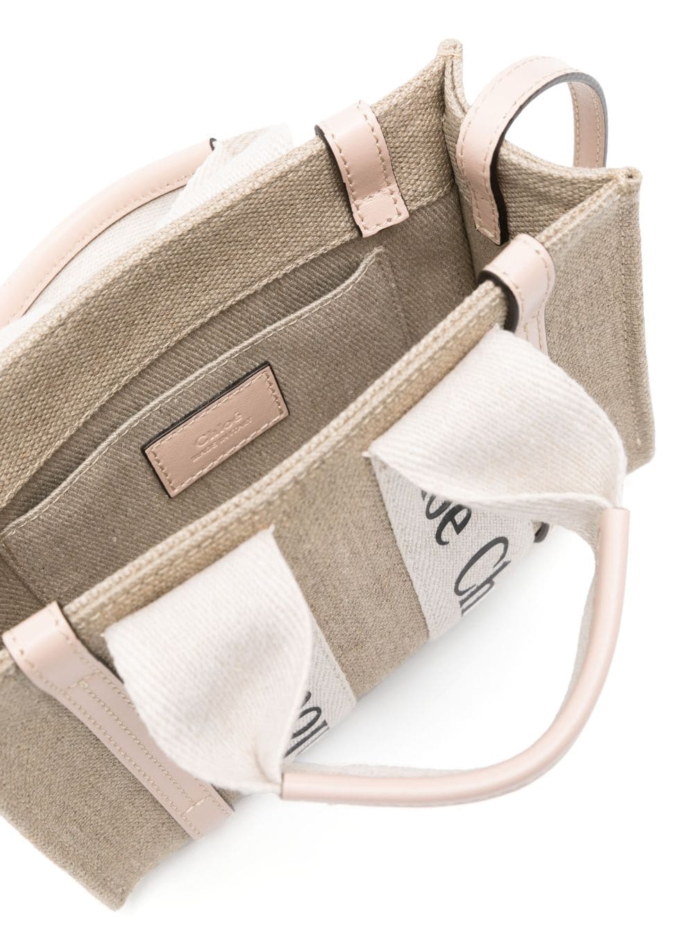 Chloé Woody mini linen tote bag Chloé