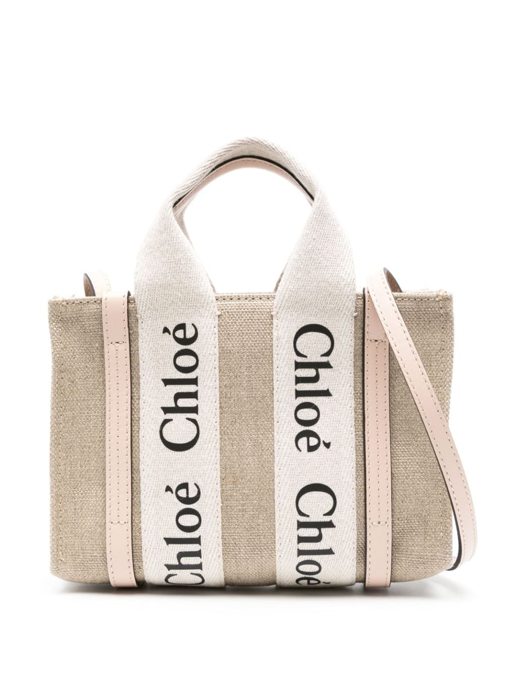 Chloé Woody mini linen tote bag Chloé