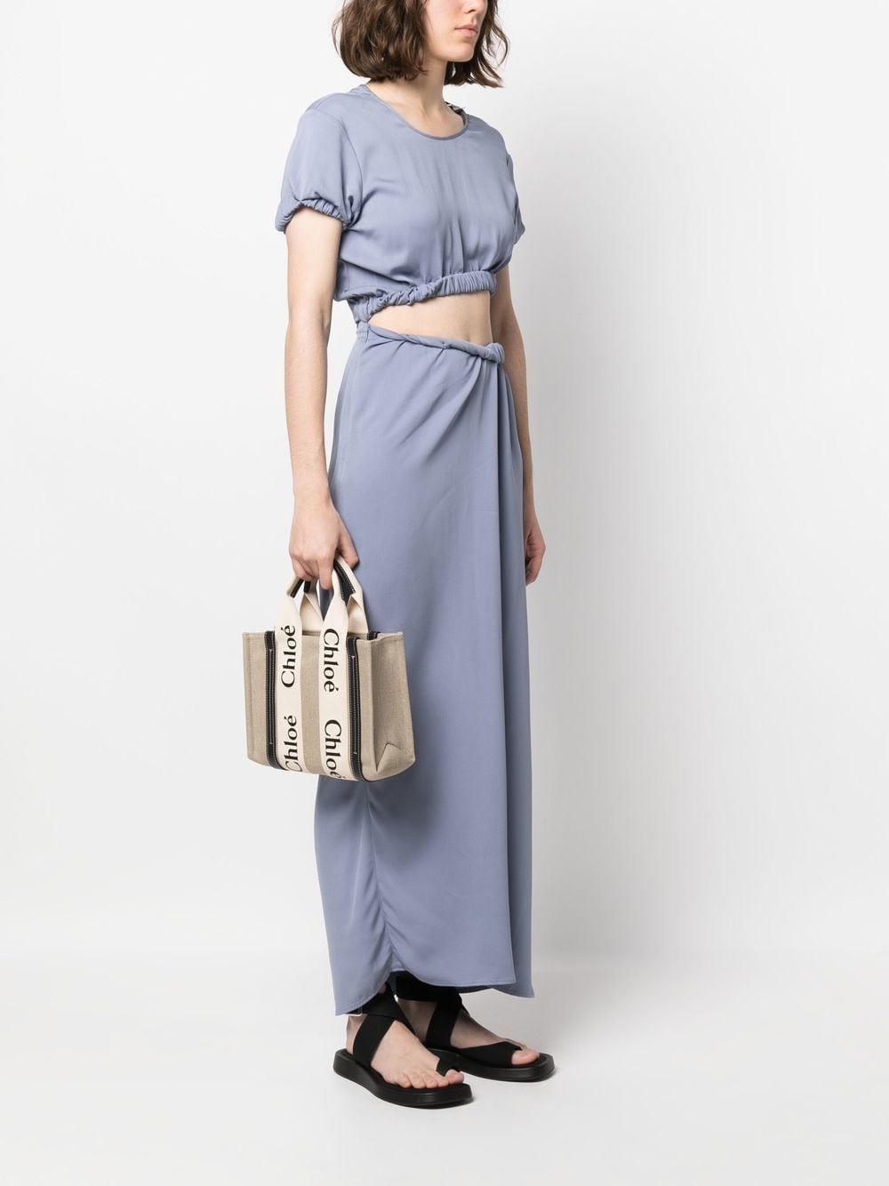 Chloé Woody mini linen tote bag Chloé