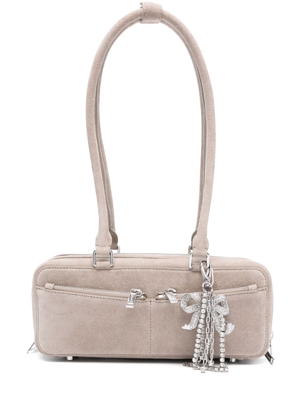 Self-Portrait suede baguette shoulder bag Self-Portrait