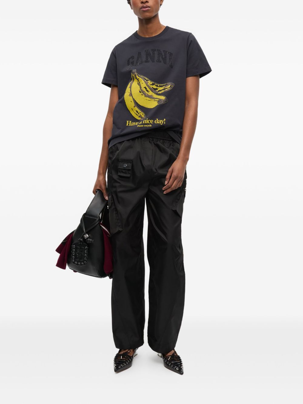 GANNI T-shirts and Polos Grey Ganni