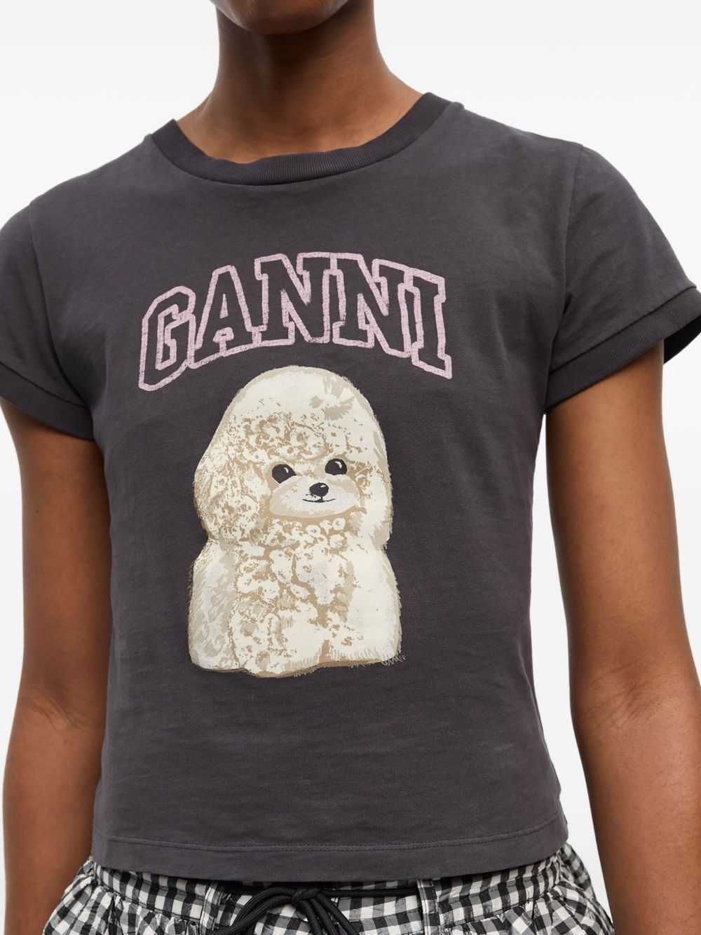GANNI T-shirts and Polos Grey Ganni 