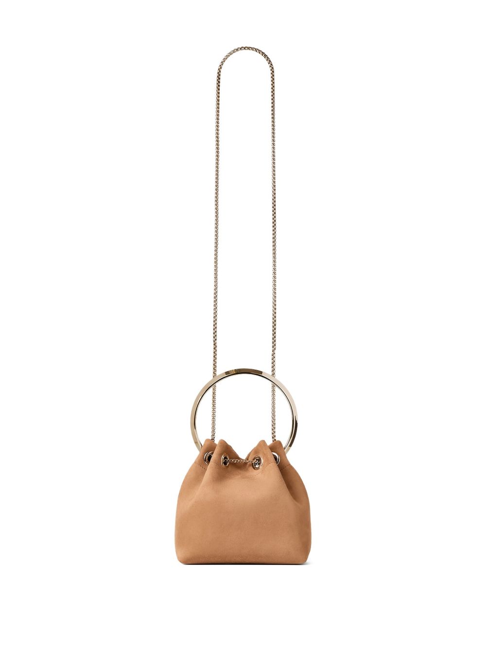 Jimmy Choo Toffee Suede Bag With Pearl Closure Jimmy Choo 
