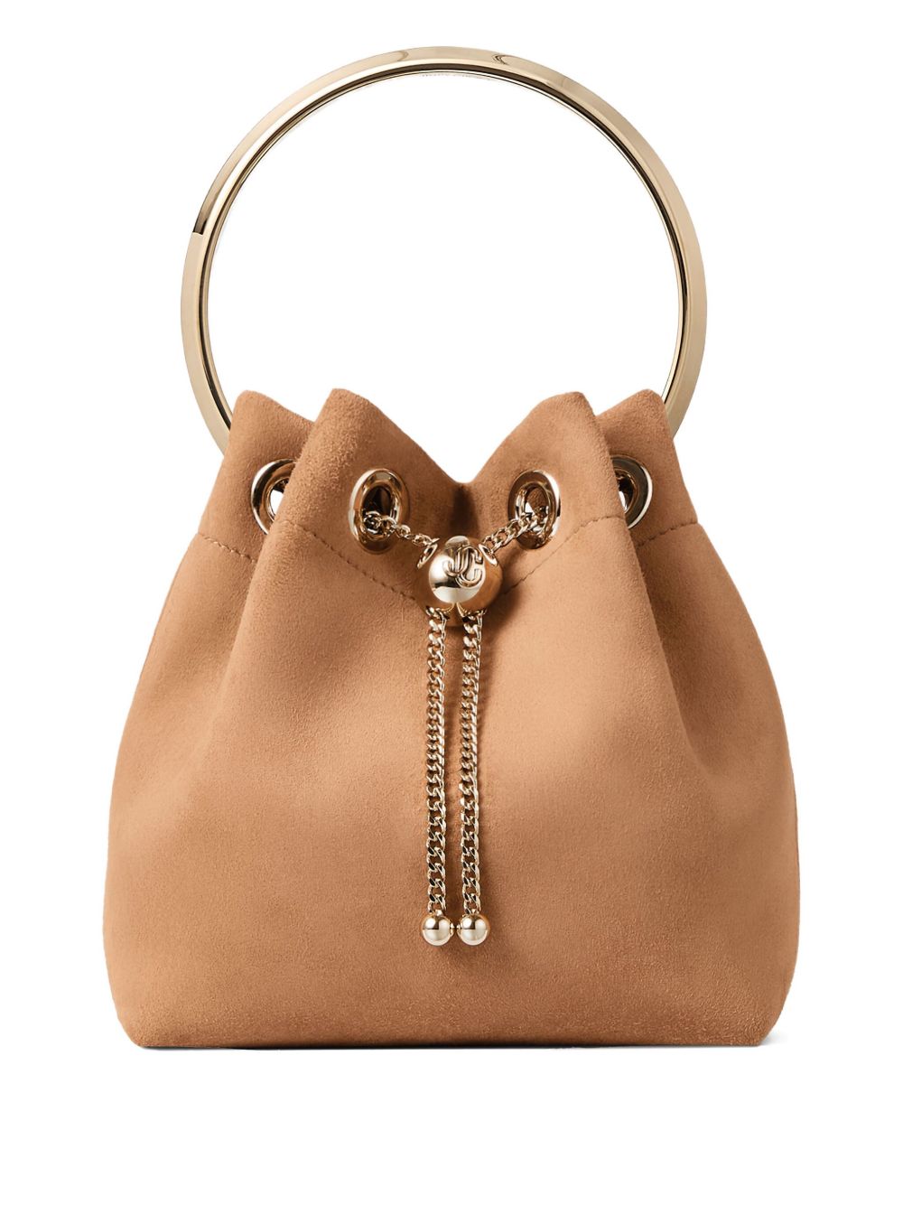 Jimmy Choo Toffee Suede Bag With Pearl Closure Jimmy Choo 
