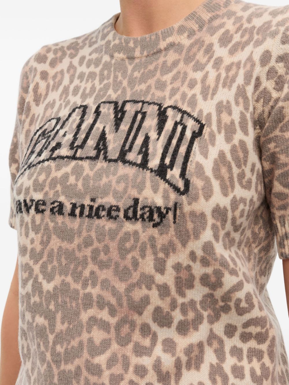 GANNI T-shirts and Polos Brown Ganni 