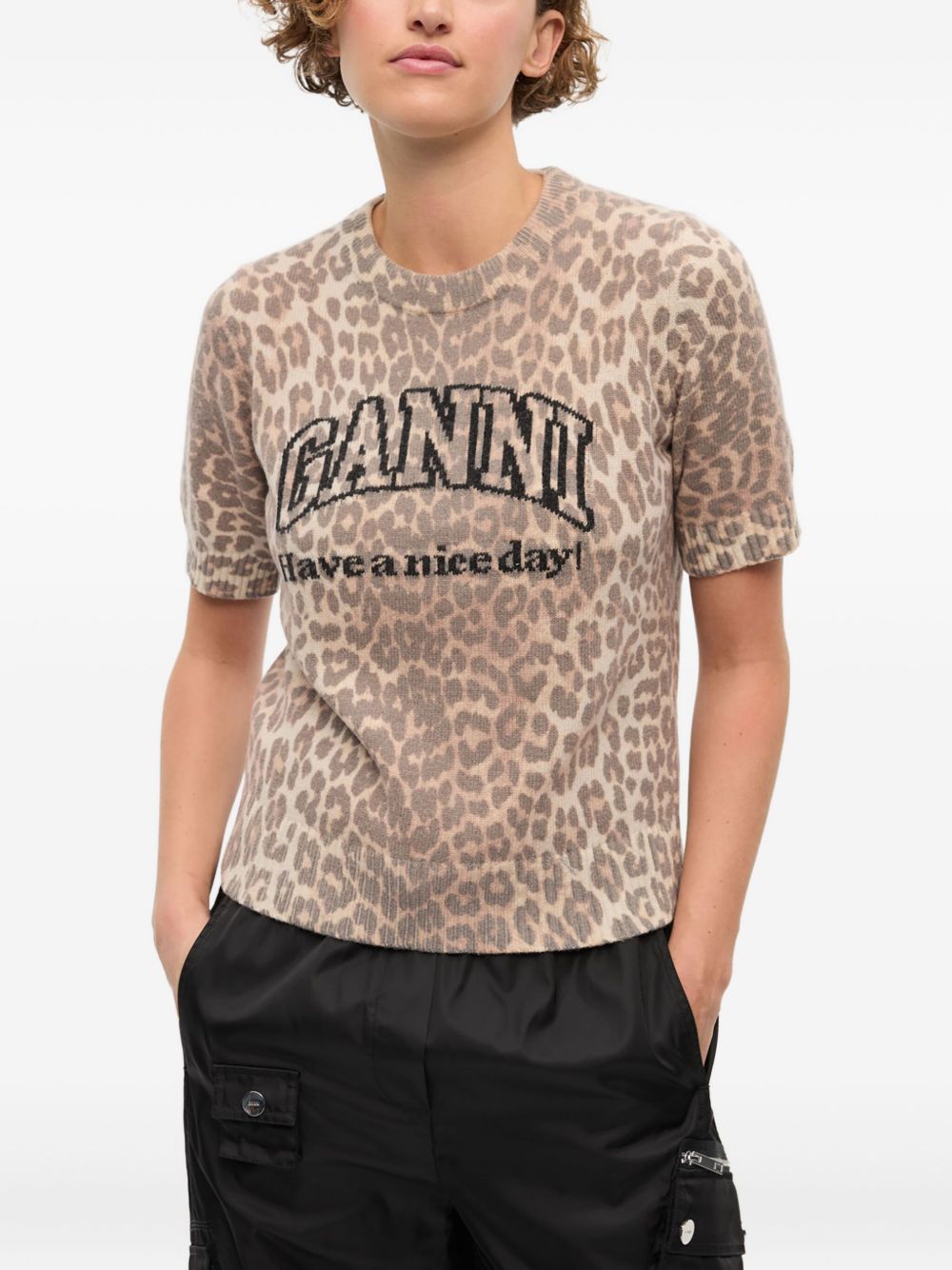 GANNI T-shirts and Polos Brown Ganni 