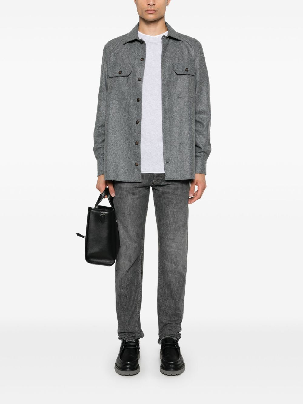 Brunello Cucinelli Shirts Grey Brunello Cucinelli