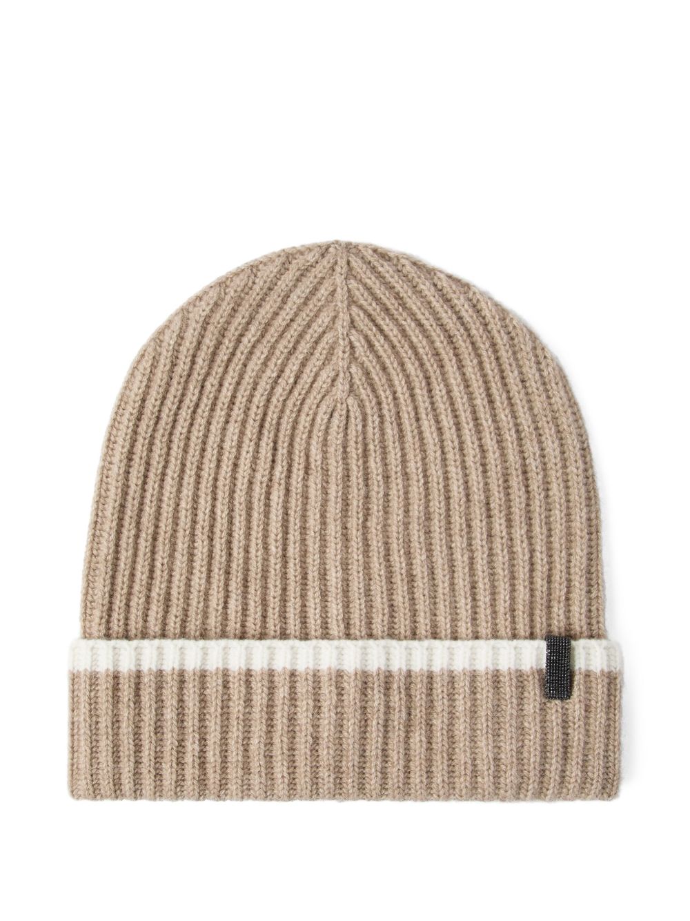 Brunello Cucinelli English rib cashmere knit skullcap with monili Brunello Cucinelli