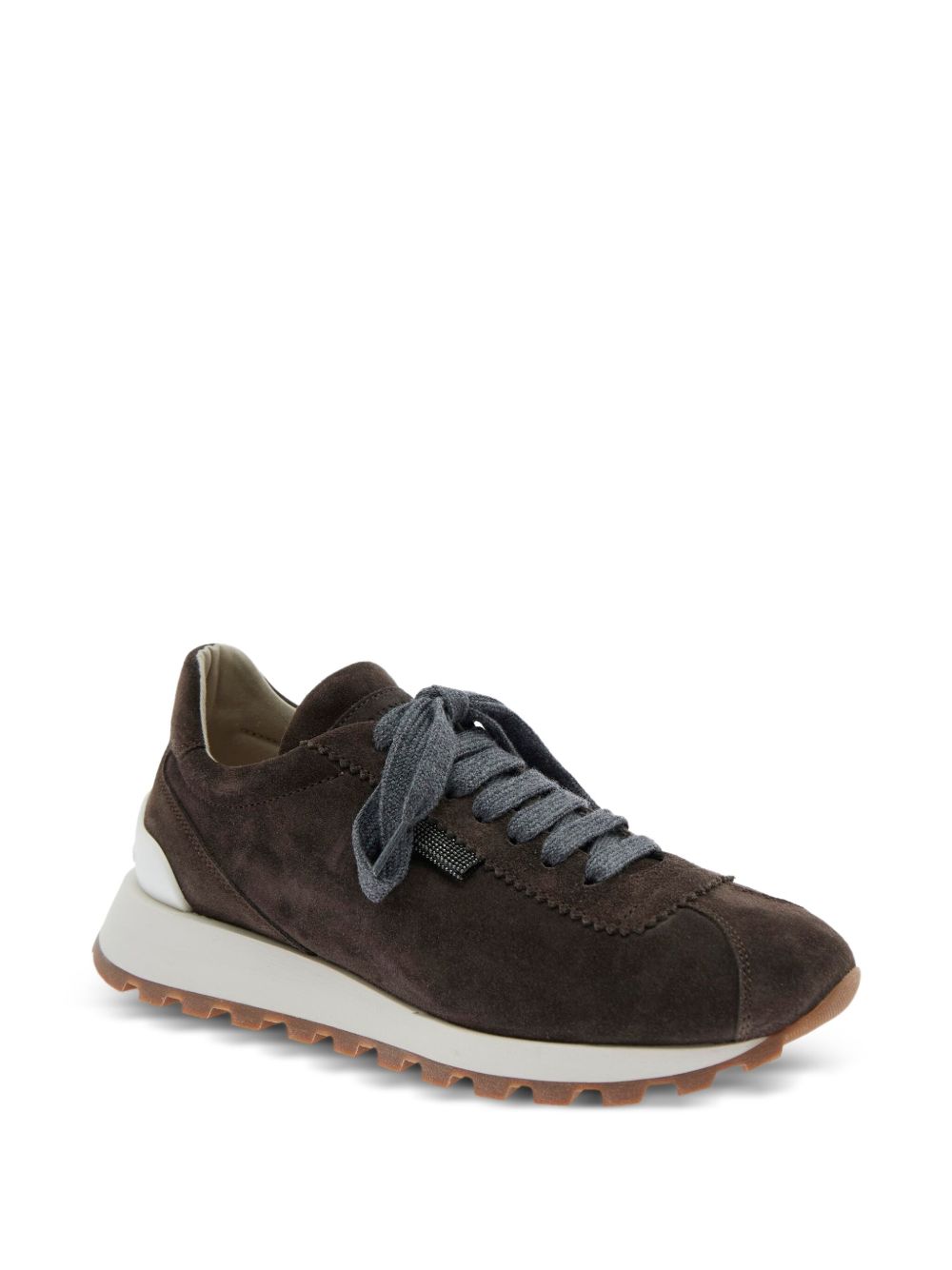 Brunello Cucinelli Suede runners with shiny tab Brunello Cucinelli