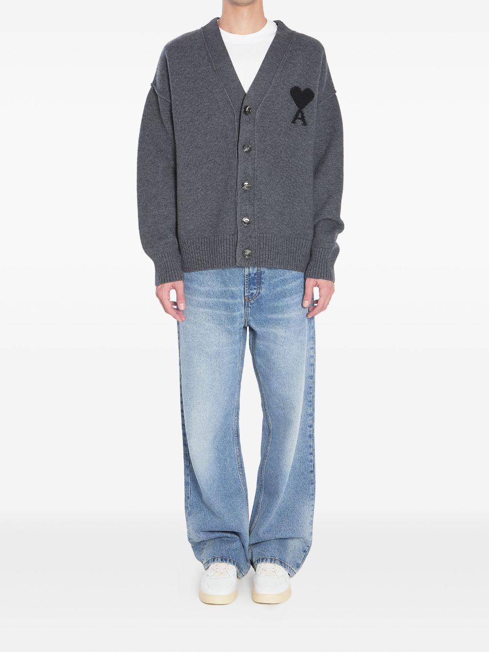 Ami Paris Sweaters Grey Ami Paris