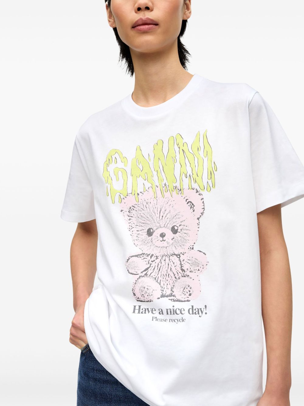 GANNI T-shirts and Polos White Ganni 