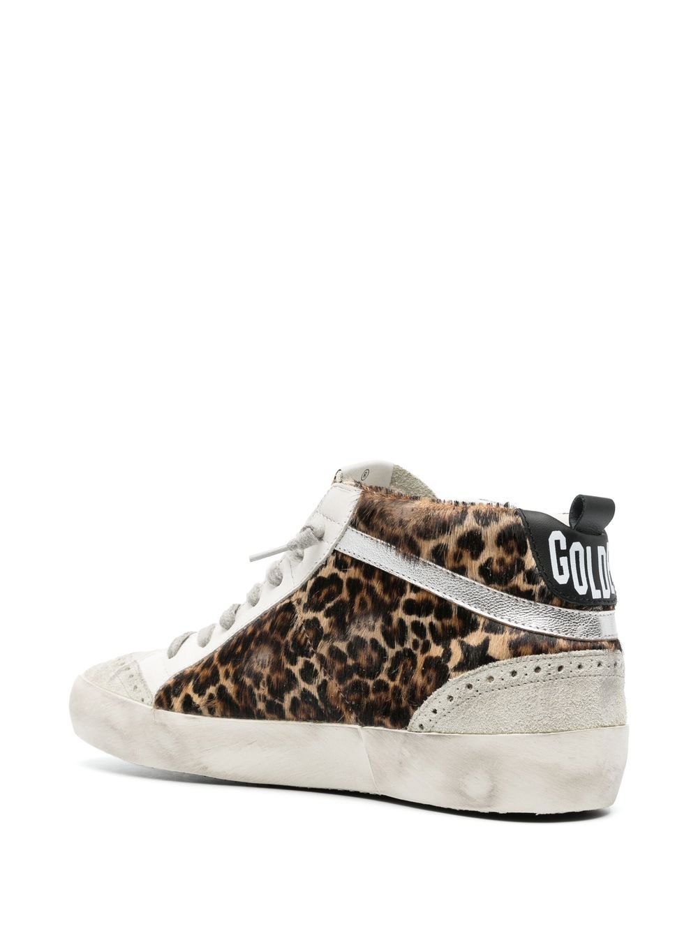 Golden Goose Mid Star Leo ponyskin shoe with star and comma - Gallerias
