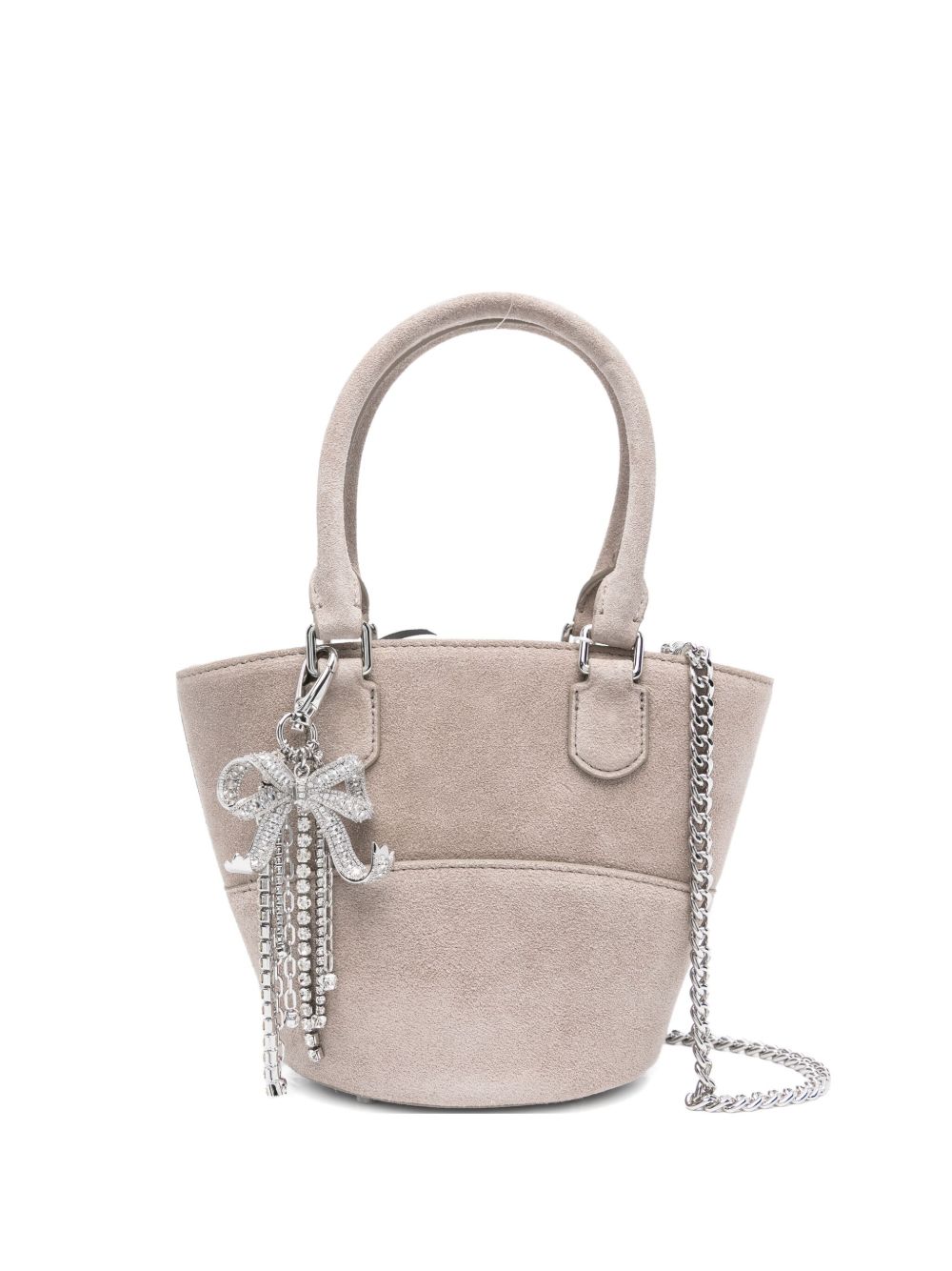 Self-Portrait Suede Charm Tote Bag Self-Portrait