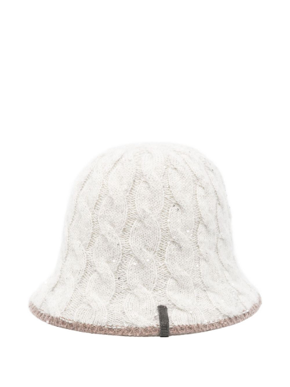 Brunello Cucinelli cable-knit sequined bucket hat Brunello Cucinelli