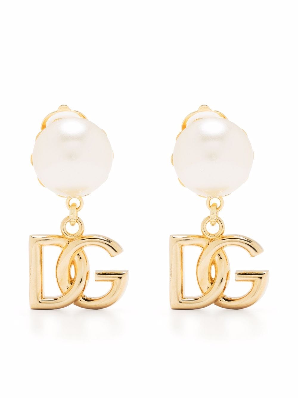 Dolce & Gabbana DG Logo and Pearl Earrings Dolce & Gabbana