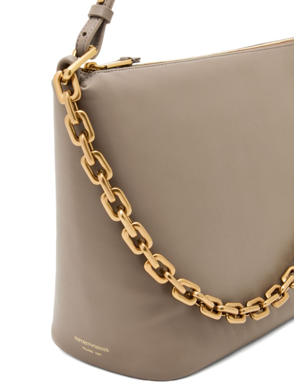 Emporio Armani Medium leather hobo bag with chain Emporio Armani 