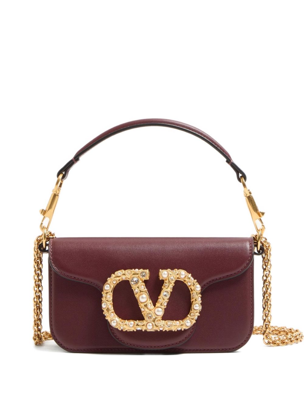 Valentino Garavani Locò Small Shoulder Bag In Calfskin With Jewel Logo Valentino Garavani