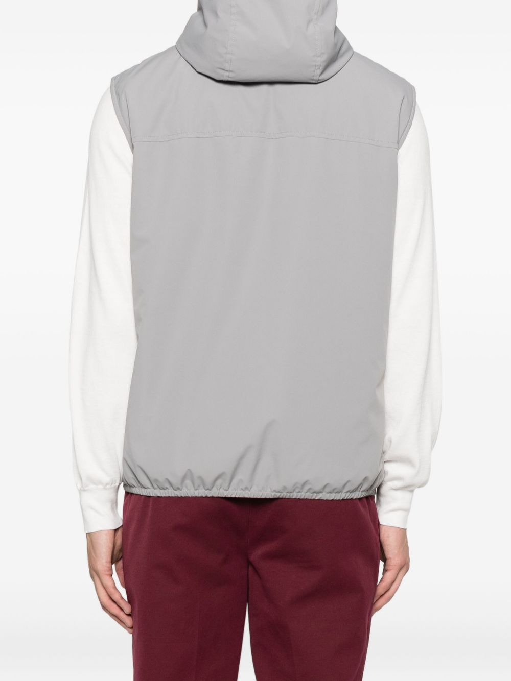 Brunello Cucinelli Hooded zip-front vest Brunello Cucinelli