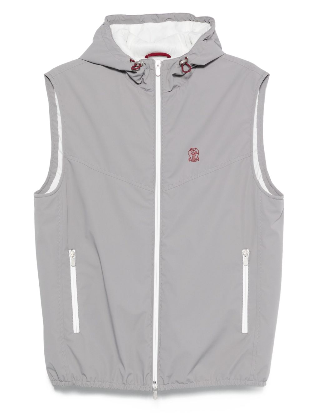 Brunello Cucinelli Hooded zip-front vest Brunello Cucinelli