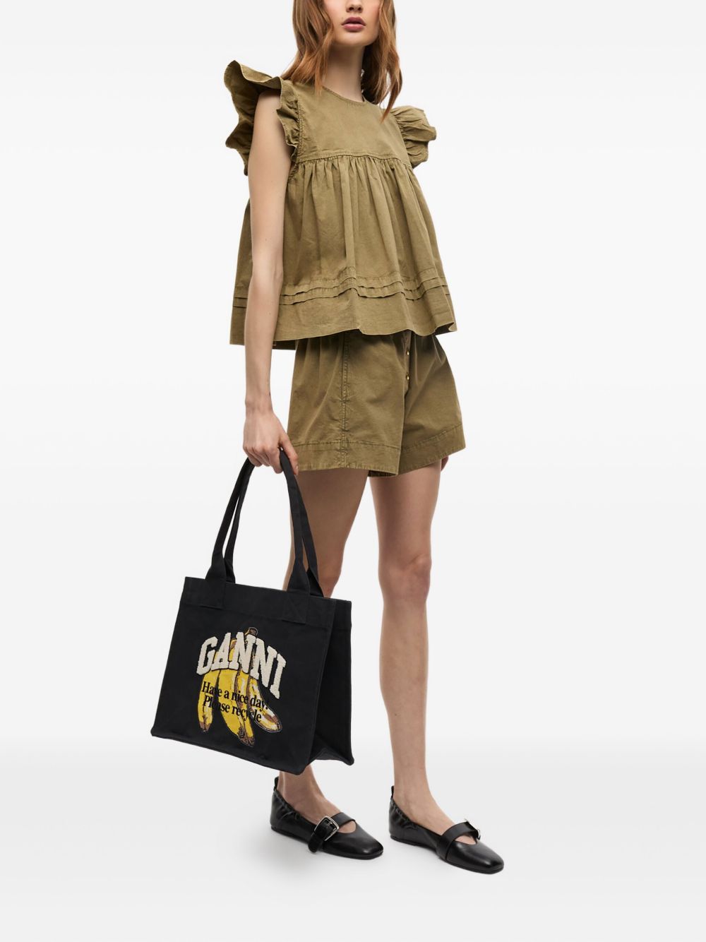 Ganni Organic cotton large tote bag Ganni 