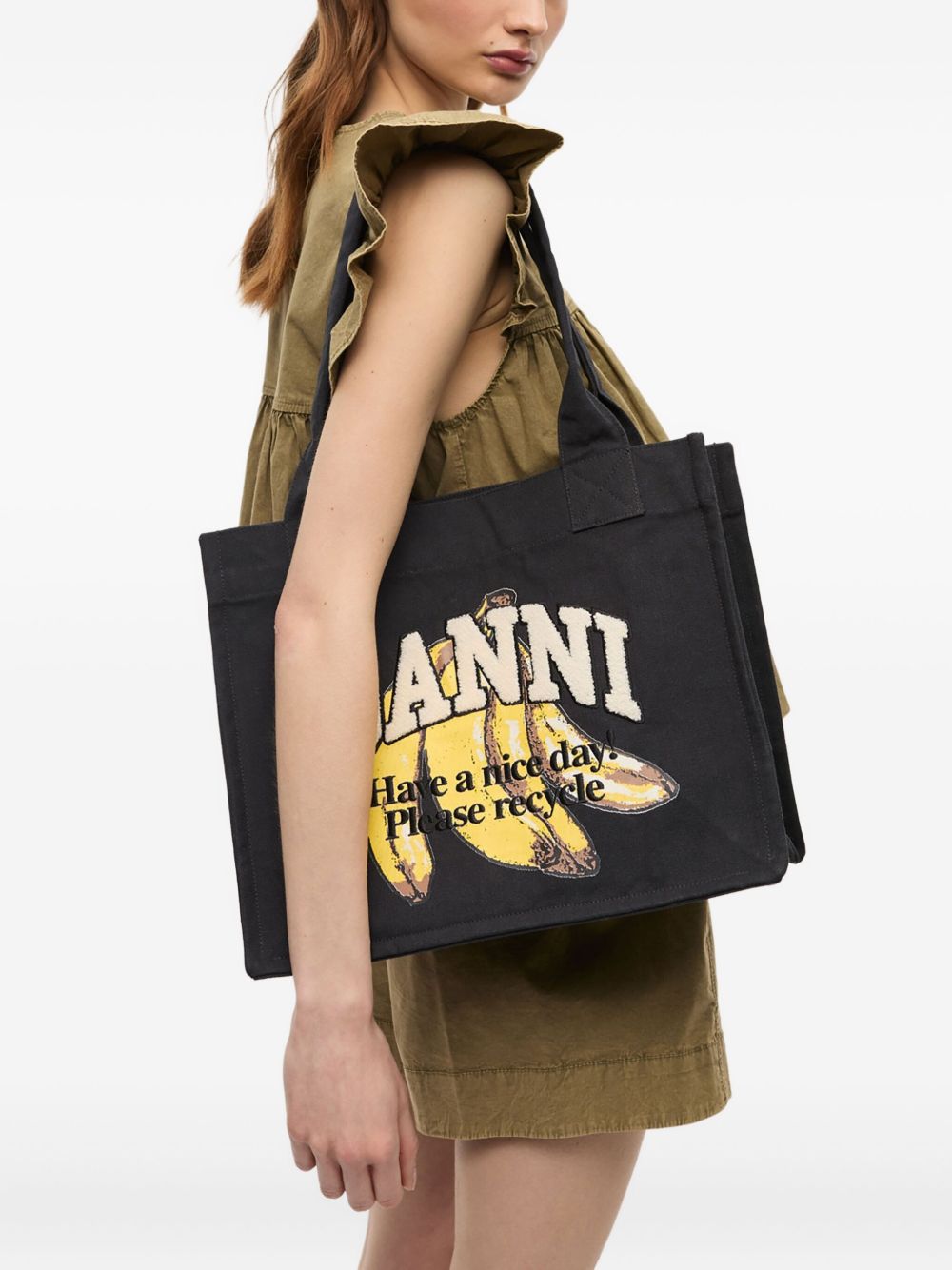 Ganni Organic cotton large tote bag Ganni 