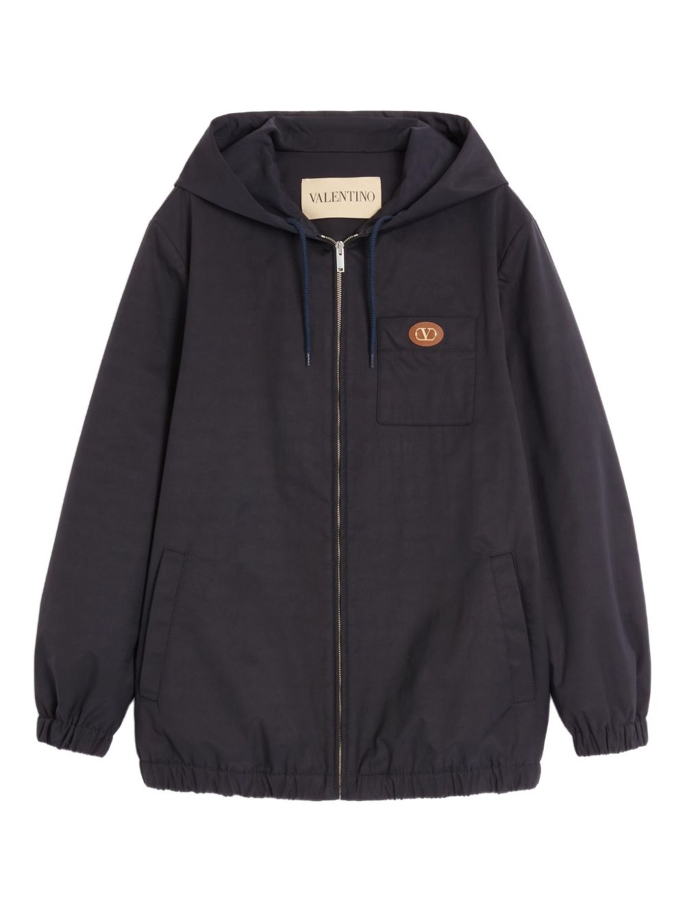 Valentino Nylon Hooded Jacket with VLogo Patch Valentino