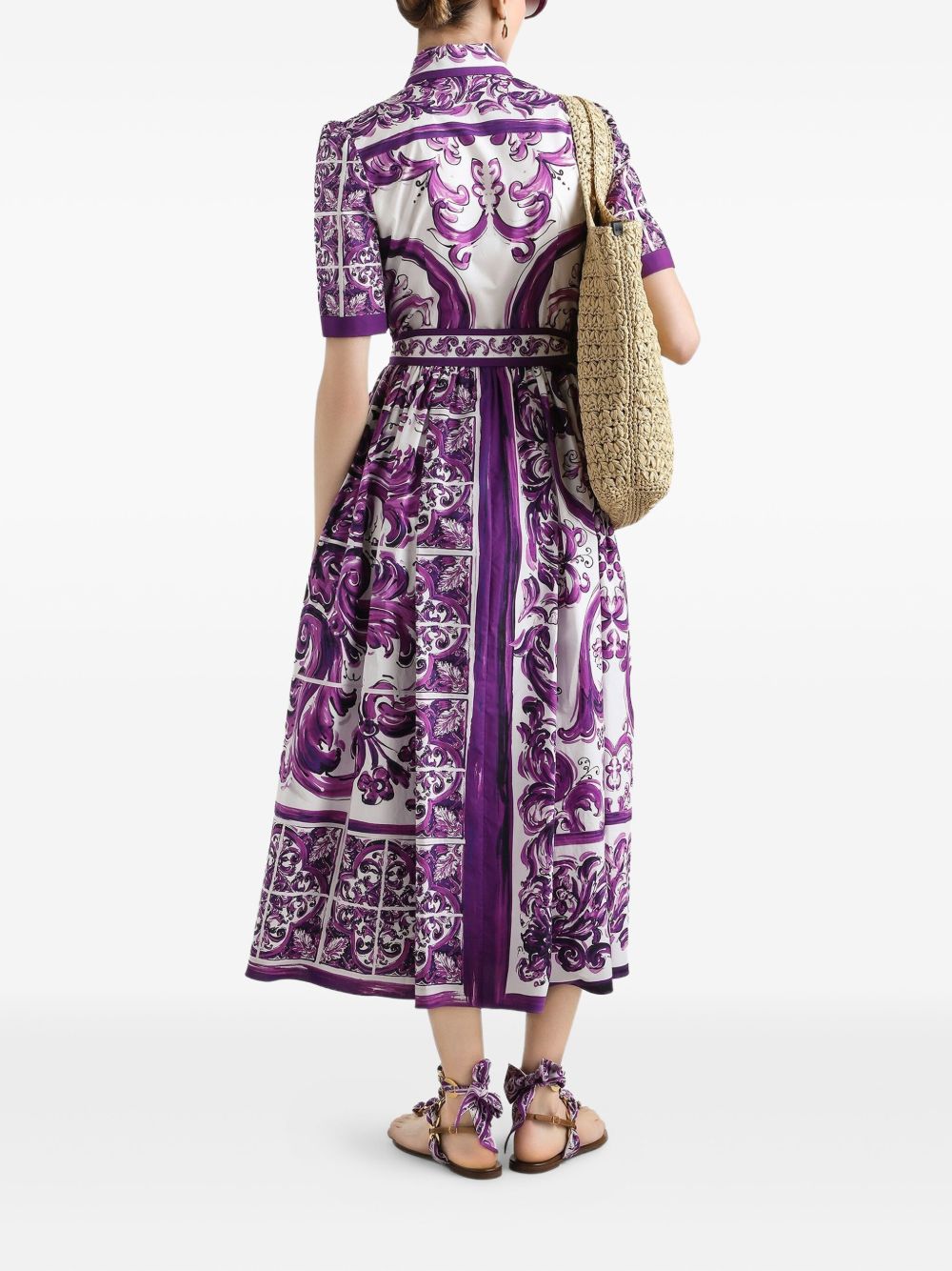 Dolce & Gabbana Majolica print poplin shirt dress Dolce & Gabbana 