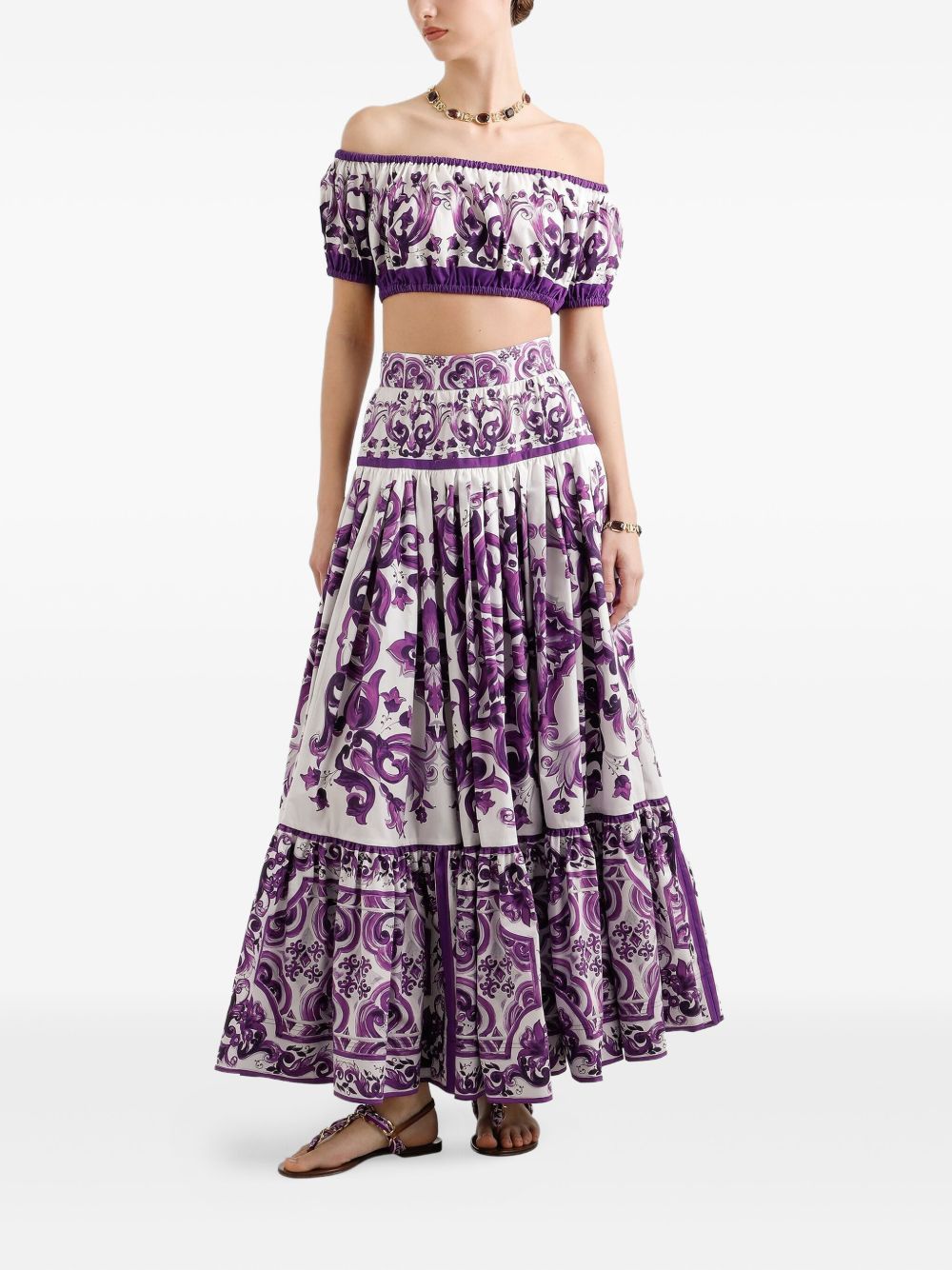 Dolce & Gabbana Maiolica print cotton top Dolce & Gabbana
