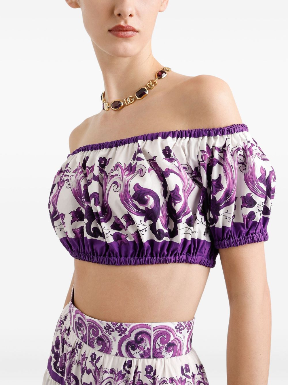 Dolce & Gabbana Maiolica print cotton top Dolce & Gabbana