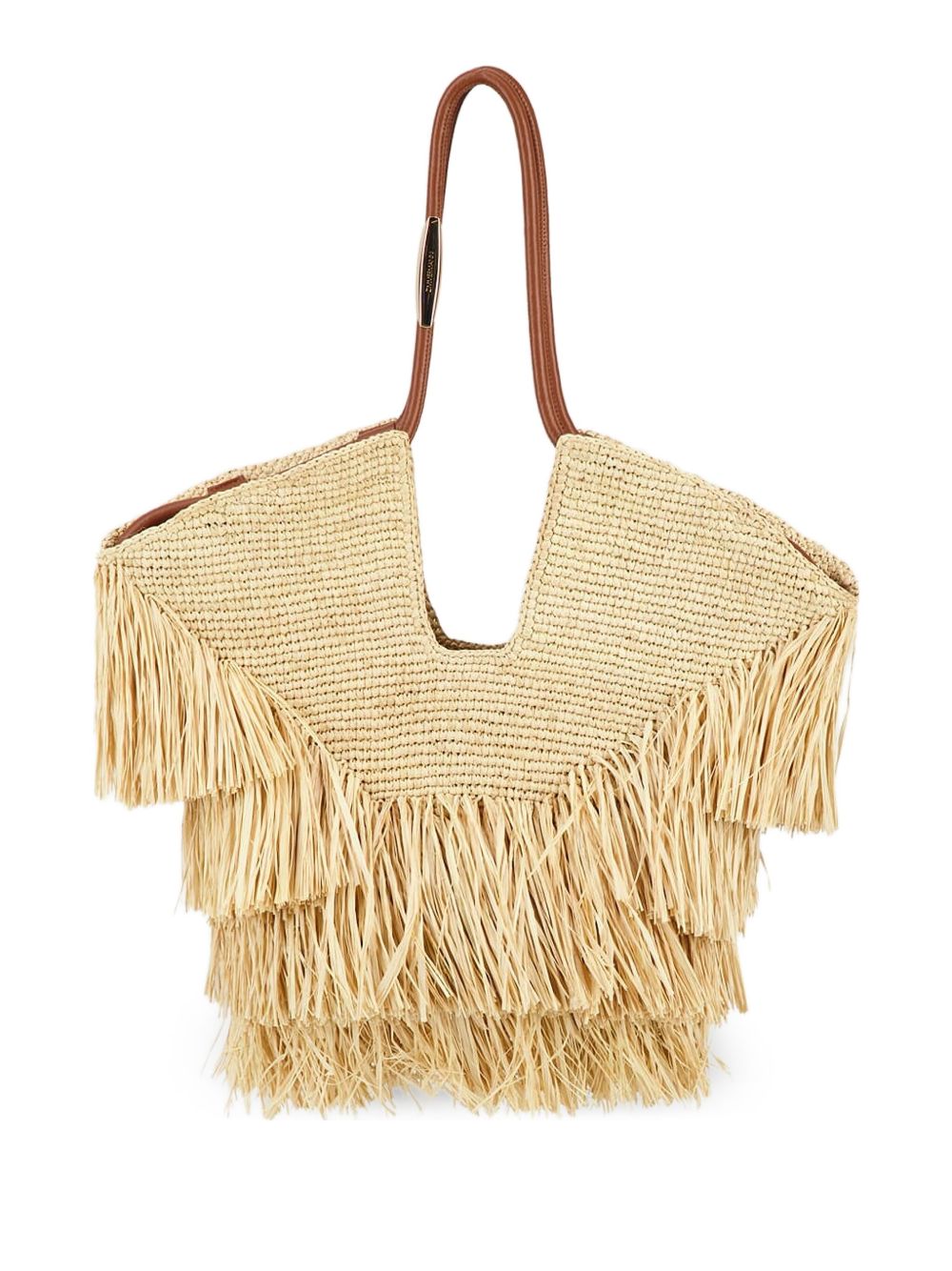 Zimmermann Goldentime medium raffia tote bag Zimmermann