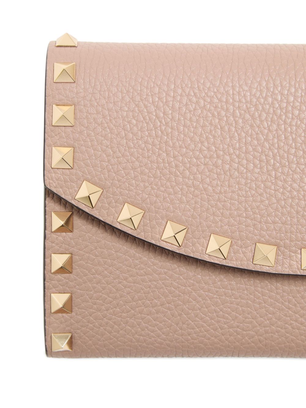 Valentino Garavani Rockstud Chain Wallet in Garnet Calfskin