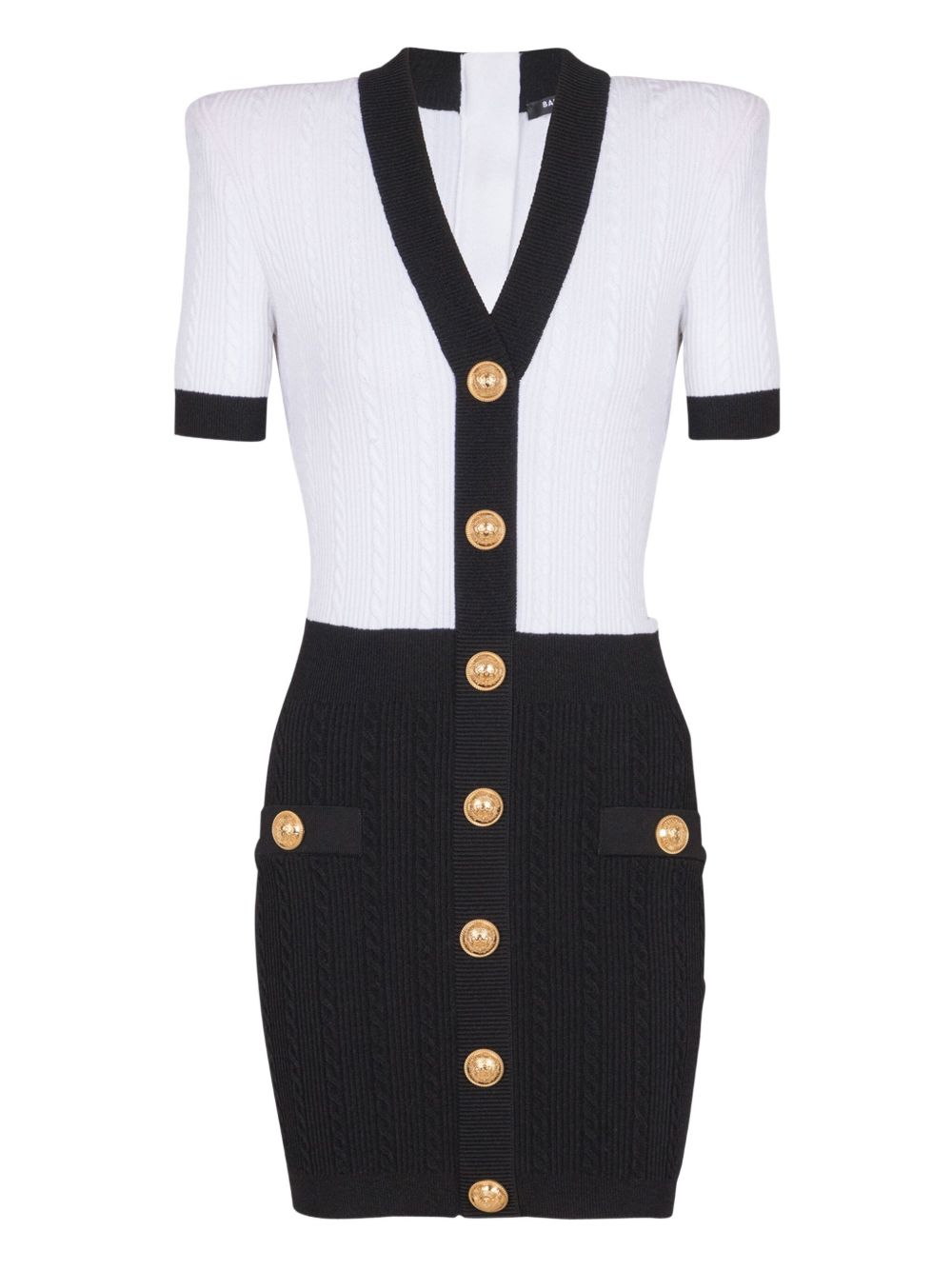 Balmain Two-tone twisted knit bodycon dress Balmain