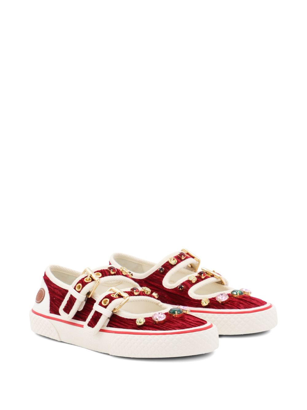 Valentino Garavani Jewel-embellished buckle sneakers Valentino Garavani