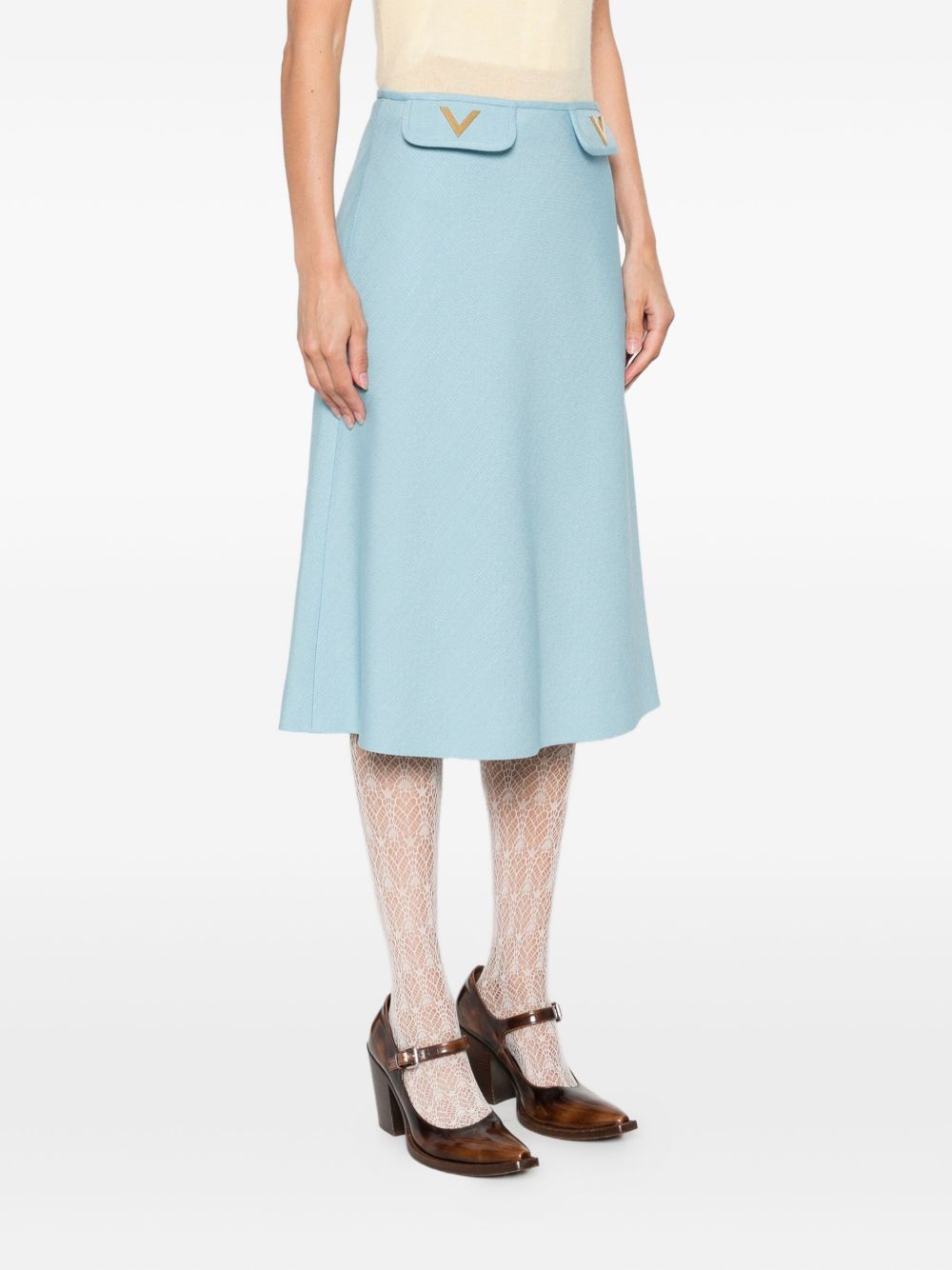 Valentino V-detail A-line midi skirt Valentino