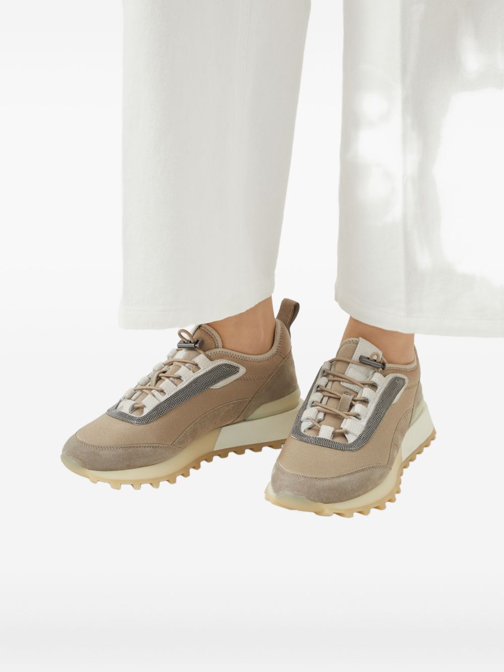 Brunello Cucinelli Runners in techno fabric and suede Brunello Cucinelli