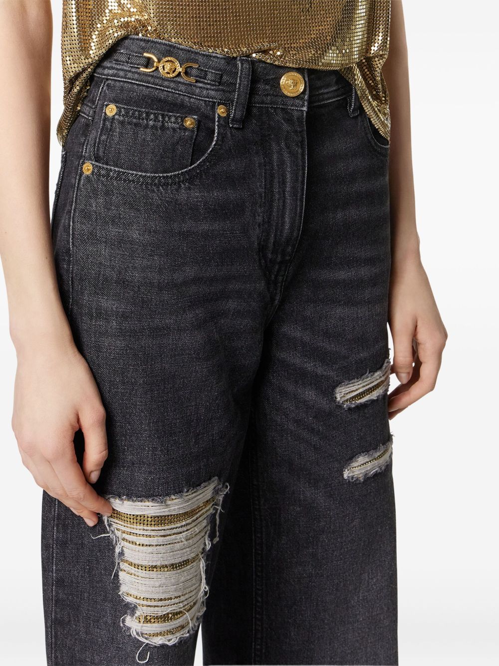 Versace Metal Mesh Regular-Fit Jeans Versace