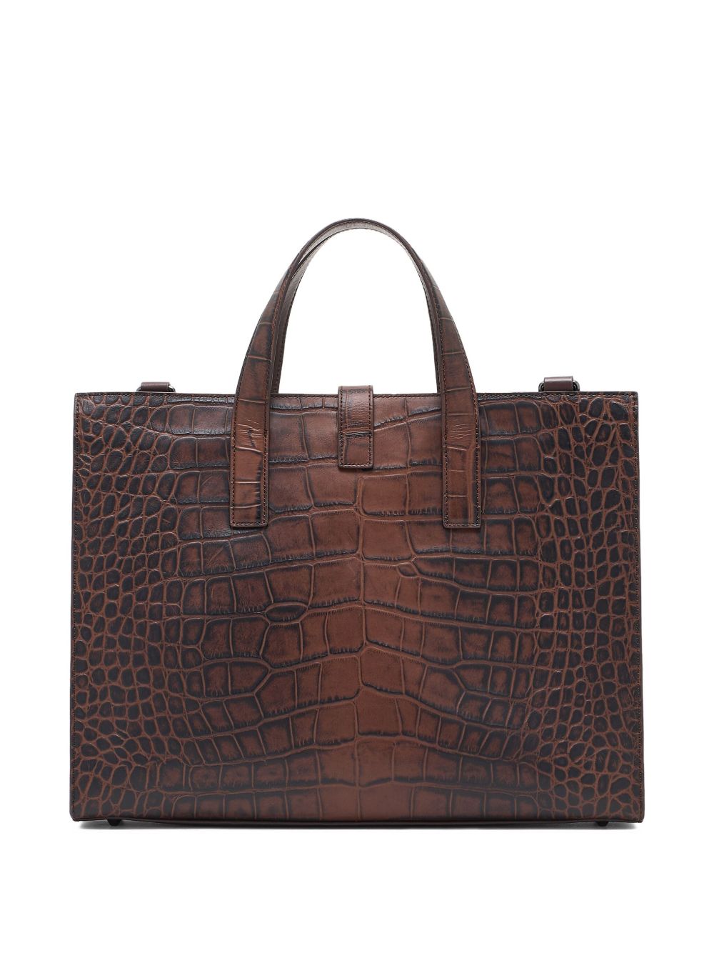 Emporio Armani Crocodile-print leather business bag Emporio Armani